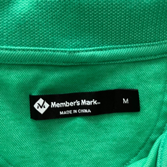 Members Mark Collared Short Sleeve Shirt Green Size Medium EUC - Picture 7 of 8
